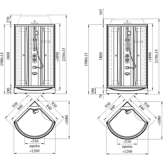 Душевая кабина Радомир Паола 1 93x93 см, белый/матовое - фото 6