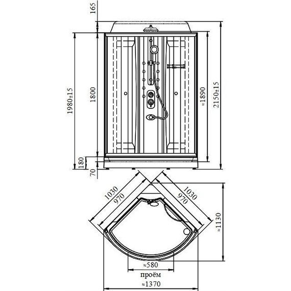 Душевая кабина Радомир Паола 2 103x103 см, белый/прозрачное - фото 6