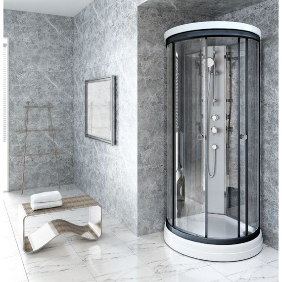 Душевая кабина Радомир Стронг 90x90 см, черный/матовое - фото 