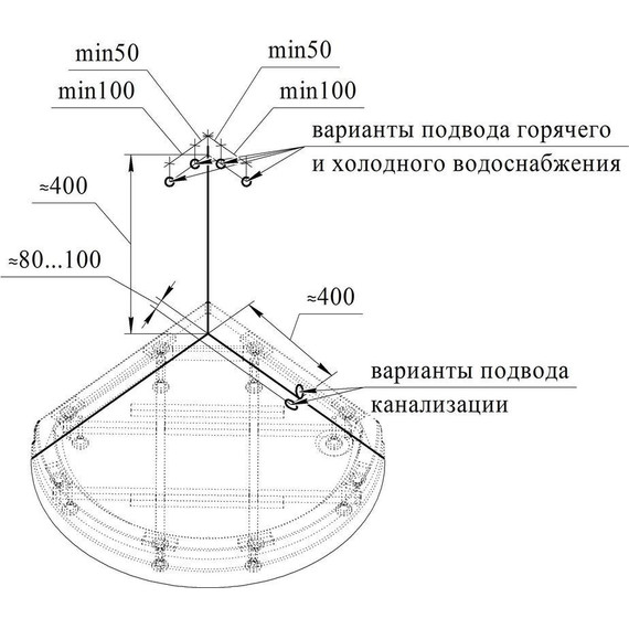 Душевая кабина Радомир Стронг 100x100 см, черный/матовое - фото 3