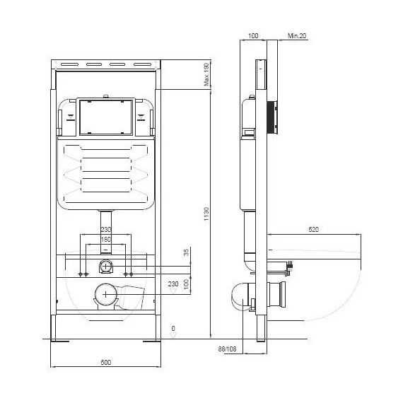 Инсталляция Aquatek Easy Fix 50 INS-0000010 с подвесным унитазом Aquatek Вега AQ1905-00 - фото 7