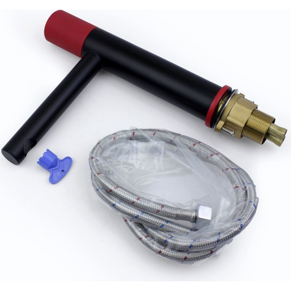 Смеситель для раковины Bronze de Luxe Avantgarde 2010RH, черный матовый/красный - фото 8