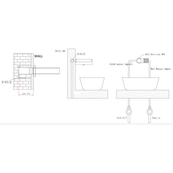 Смеситель для раковины настенный Bronze de Luxe Avantgarde 2021GB, бронза - фото 9