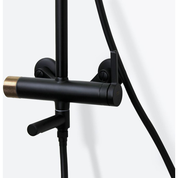 Душевая стойка Bronze de Luxe Avantgarde 2039RGB, чёрный матовый/розовое золото - фото 10