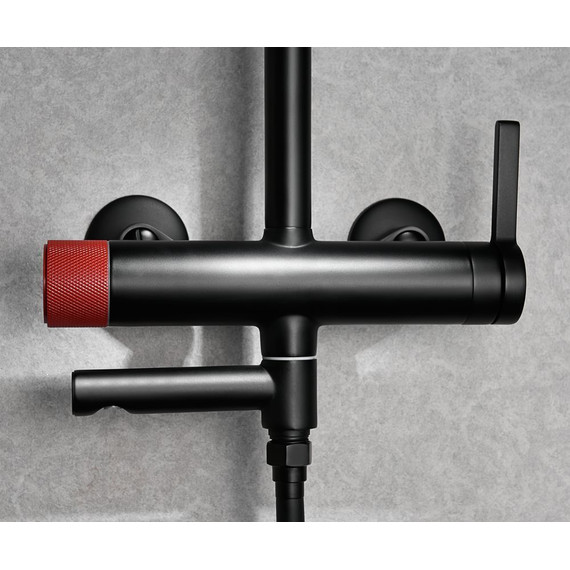 Душевая стойка Bronze de Luxe Avantgarde 2039RH, чёрный матовый/красный - фото 5