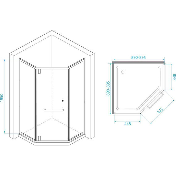 Душевое ограждение RGW HO-084G 90х90 см 350608499-16 (стекло 8 мм), золото/прозрачное - фото 6