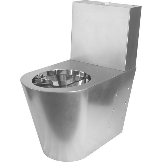 Унитаз напольный антивандальный Тругор УНсбА с крышкой полипропилен - фото 2