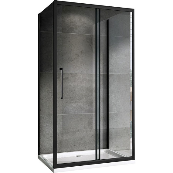 Душевое ограждение Abber Schwarzer Diamant 140х100 см AG30140BH-S100B-S100B, черный/прозрачное - фото 