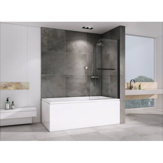 Шторка для ванны Abber Ewiges Wasser 100 см AG50100B, черный/прозрачное - фото 2