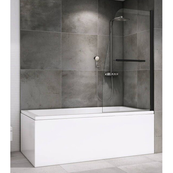 Шторка для ванны Abber Ewiges Wasser 80 см AG50080B, черный/прозрачное - фото 