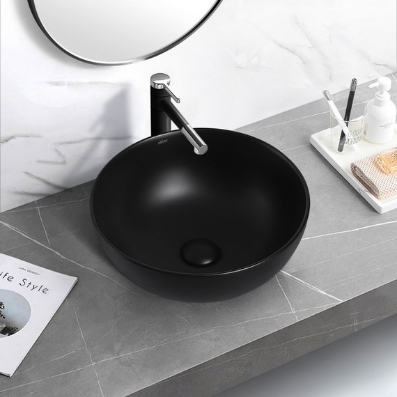 Раковина-чаша Abber Bequem 36 см AC2105MB, черный матовый - фото 3