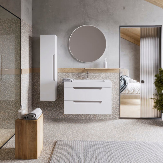 Пенал подвесной Aqwella Cube 30 см CUB0503W, универсальный, белый - фото 6