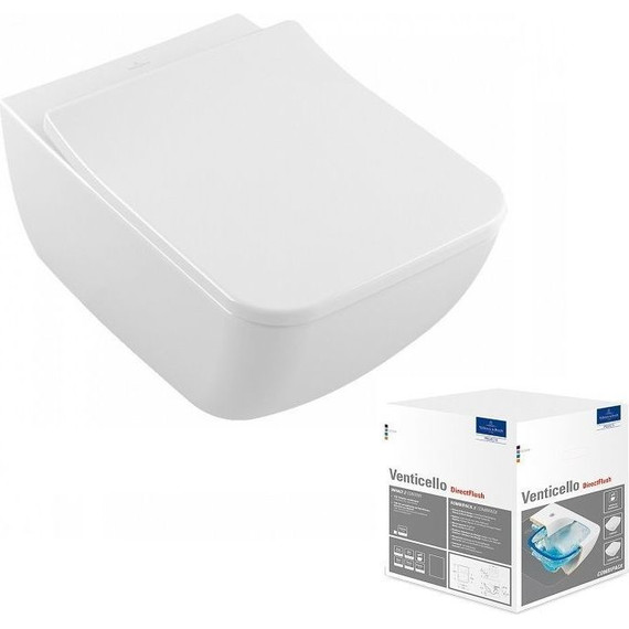 Унитаз подвесной безободковый Villeroy&Boch Venticello 4611RS01 с крышкой микролифт - фото, картинка 2 Унитаз подвесной безободковый Villeroy&Boch Venticello 4611RS01 с крышкой микролифт - фото 2