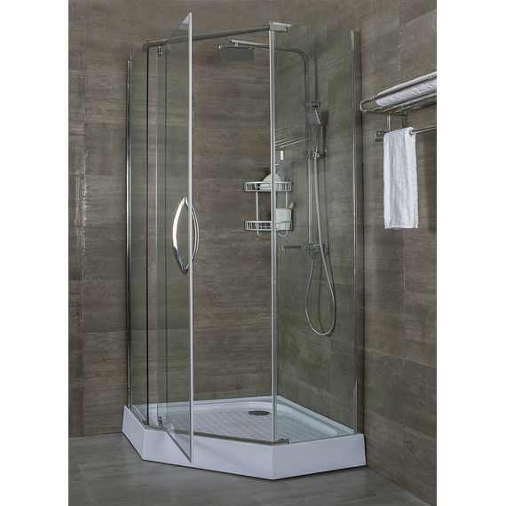 Душевое ограждение ALEX BAITLER AB215-90 90х90 см, хром/прозрачное (8 мм) - фото 4