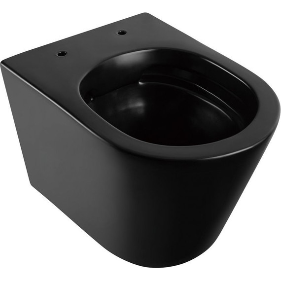Унитаз подвесной безободковый Abber Bequem AC1102MB с крышкой микролифт, черный матовый, Цвет производителя: чёрный матовый - фото 6
