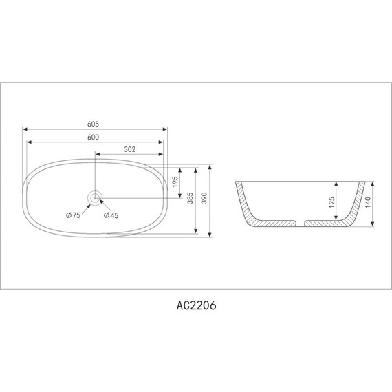 Раковина-чаша Abber Rechteck 60 см AC2206 - фото 5