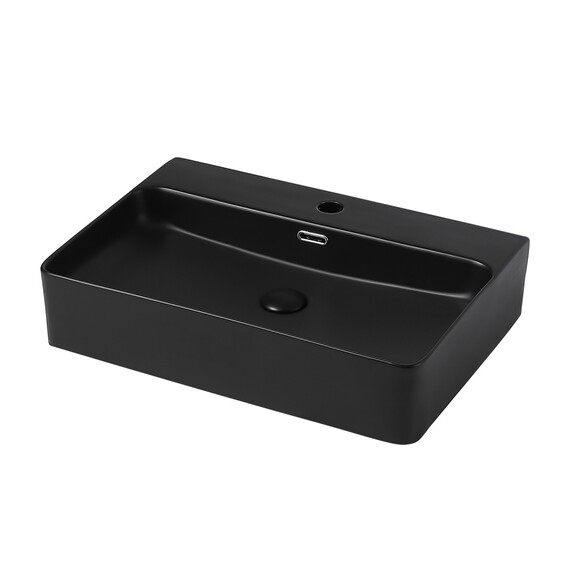 Раковина-чаша Abber Rechteck 61 см AC2201MB, черный матовый - фото 