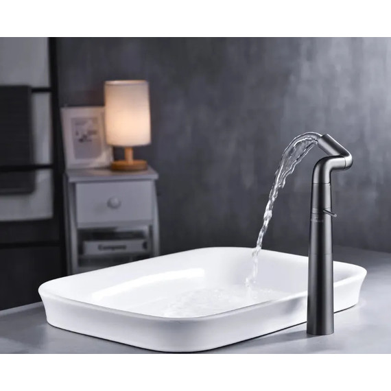 Смеситель для раковины высокий Haiba HB11813-7, черный матовый - фото 4