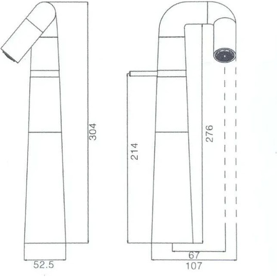 Смеситель для раковины высокий Haiba HB11813-7, черный матовый - фото 8
