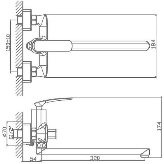 Смеситель для ванны Haiba HB22616 - фото 2