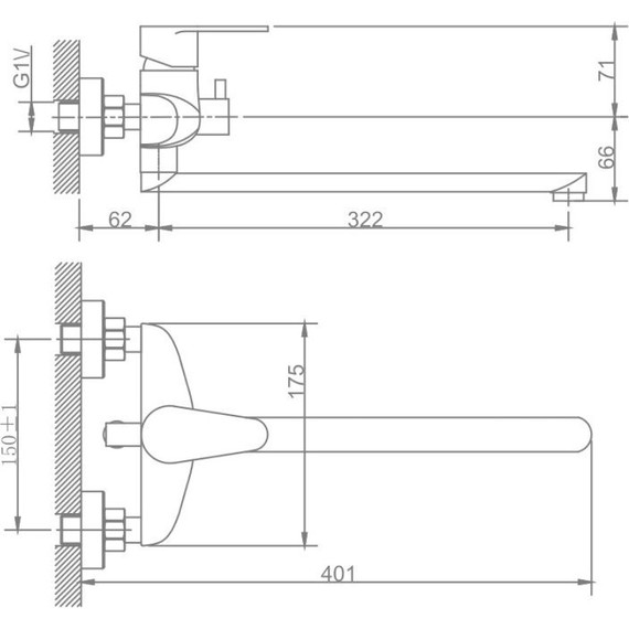 Смеситель для ванны Haiba HB22801-2, сталь - фото 2