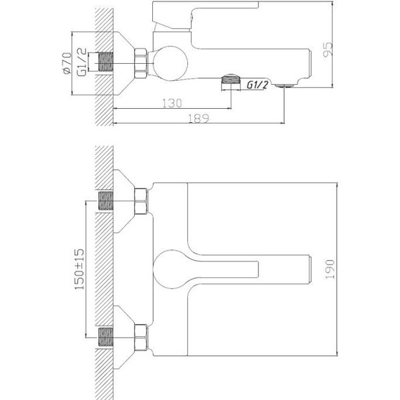 Смеситель для ванны Haiba HB60652 - фото 2