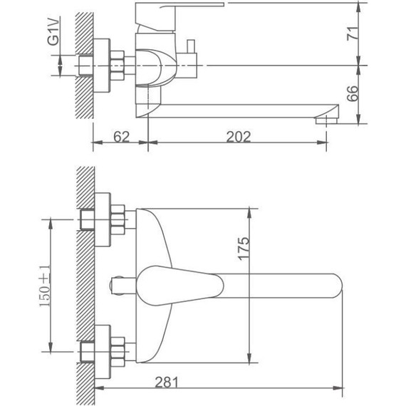 Смеситель для ванны Haiba HB60801-2, сталь - фото 2