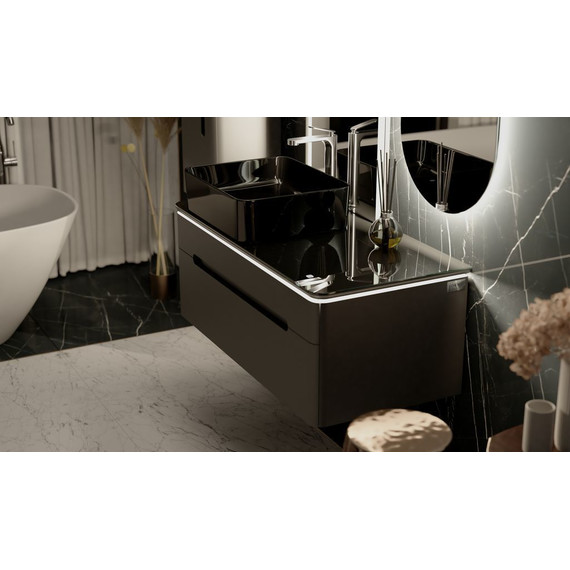 Тумба подвесная со столешницей Jorno Shine 100 см Shi.01.100/P/A, антрацит - фото, картинка 14 Тумба подвесная со столешницей Jorno Shine 100 см Shi.01.100/P/A, антрацит - фото 14