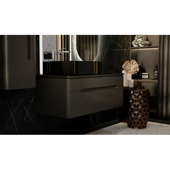 Тумба подвесная со столешницей Jorno Shine 100 см Shi.01.100/P/A, антрацит - фото, картинка 7 Тумба подвесная со столешницей Jorno Shine 100 см Shi.01.100/P/A, антрацит - фото 7