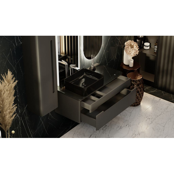 Тумба подвесная со столешницей Jorno Shine 100 см Shi.01.100/P/A, антрацит - фото, картинка 11 Тумба подвесная со столешницей Jorno Shine 100 см Shi.01.100/P/A, антрацит - фото 11