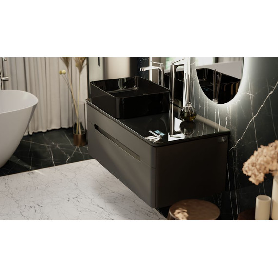 Тумба подвесная со столешницей Jorno Shine 100 см Shi.01.100-M/P/A (с МФУ) антрацит - фото 12