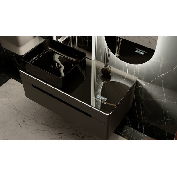 Тумба подвесная со столешницей Jorno Shine 100 см Shi.01.100-M/P/A (с МФУ) антрацит - фото 15