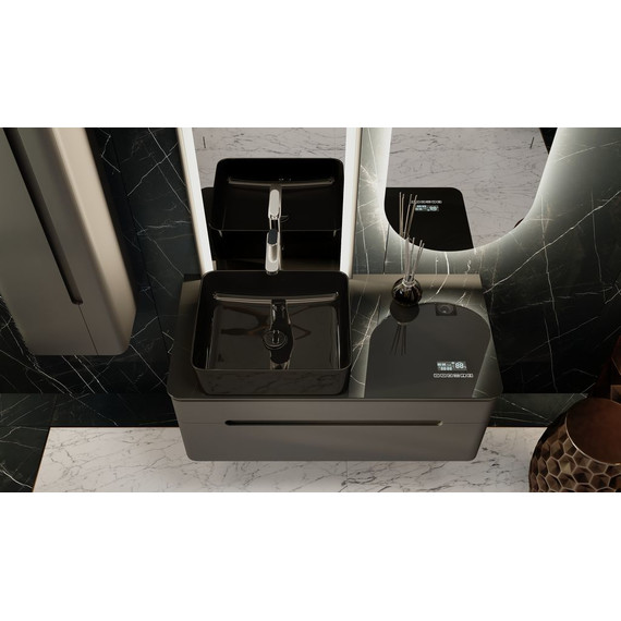 Тумба подвесная со столешницей Jorno Shine 100 см Shi.01.100-M/P/A (с МФУ) антрацит - фото 10