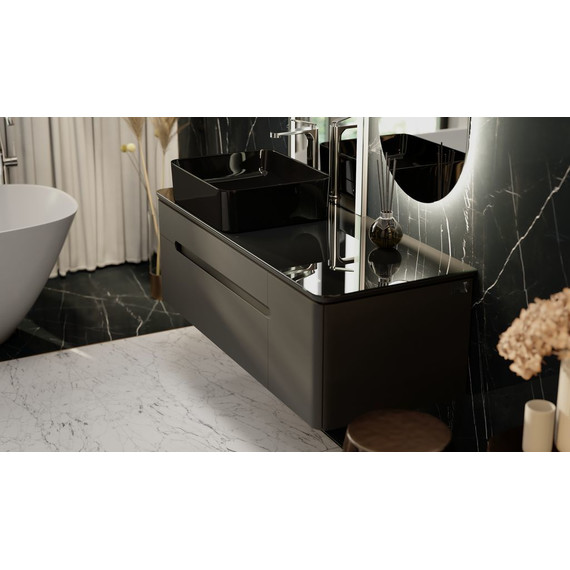 Тумба подвесная со столешницей Jorno Shine 120 см Shi.01.120/P/A, антрацит - фото 14