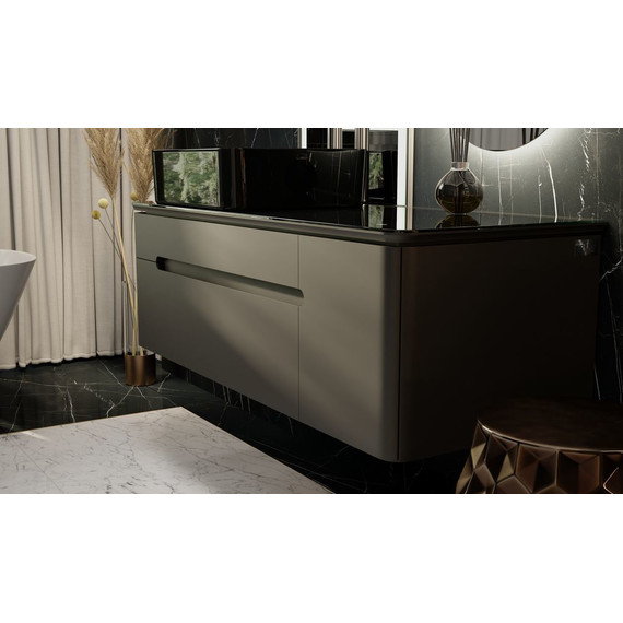 Тумба подвесная со столешницей Jorno Shine 120 см Shi.01.120/P/A, антрацит - фото 10