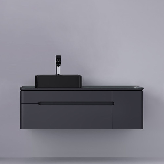 Тумба подвесная со столешницей Jorno Shine 120 см Shi.01.120-M/P/A (с МФУ) антрацит - фото, картинка 6 Тумба подвесная со столешницей Jorno Shine 120 см Shi.01.120-M/P/A (с МФУ) антрацит - фото 6