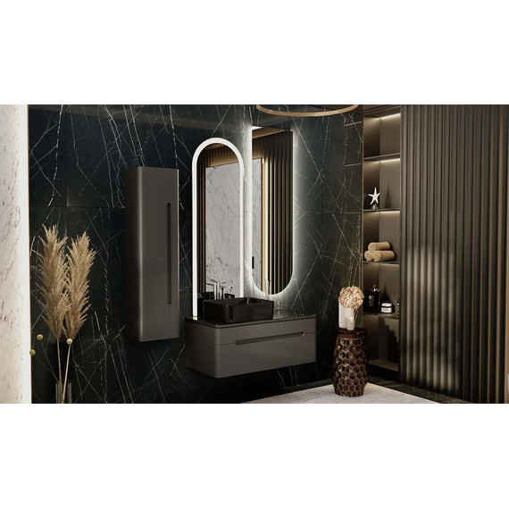 Зеркало Jorno Shine 51 см Shi.02.51/A, антрацит - фото 6