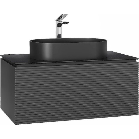 Тумба подвесная со столешницей Jorno Stone 100 см Stn.01.100/P/A/JR, антрацит - фото 3