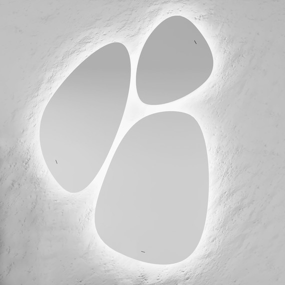 Комплект зеркал Jorno Stone 81 см (3 шт) Stn.05/W/JR - фото, картинка 5 Комплект зеркал Jorno Stone 81 см (3 шт) Stn.05/W/JR - фото 5