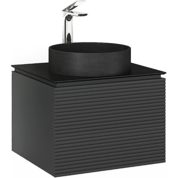 Тумба подвесная со столешницей Jorno Stone 60 см Stn.01.60/P/A/JR, антрацит - фото 3