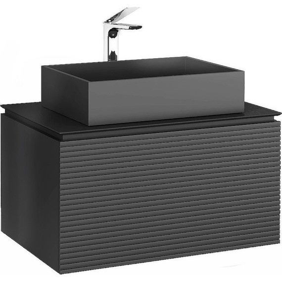 Тумба подвесная со столешницей Jorno Stone 80 см Stn.01.80/P/A/JR, антрацит - фото 3