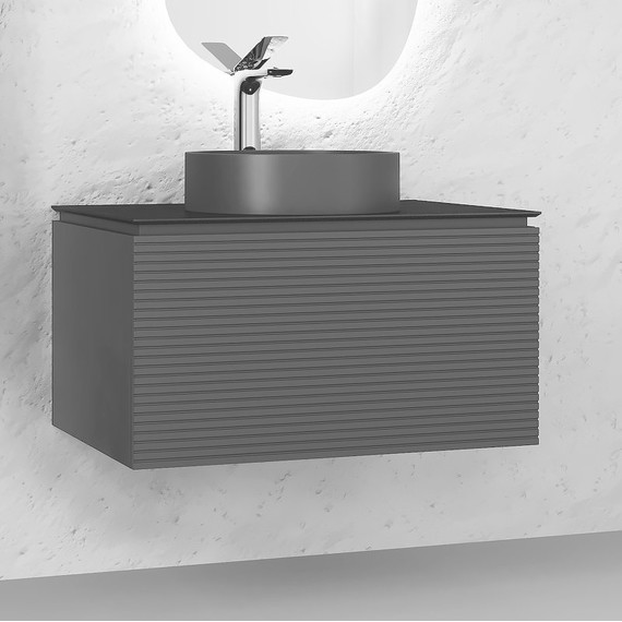 Тумба подвесная со столешницей Jorno Stone 80 см Stn.01.80/P/A/JR, антрацит - фото 4