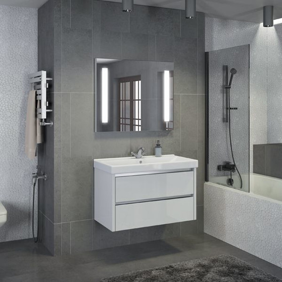 Тумба подвесная с раковиной Comforty Дублин 90 см, белый - фото 3