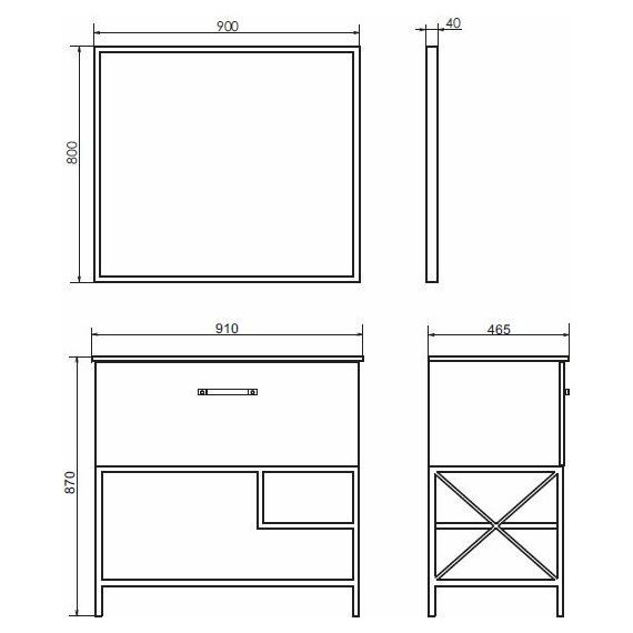 Тумба напольная с раковиной Comforty Бредфорд 90 см, белый/графит - фото 9