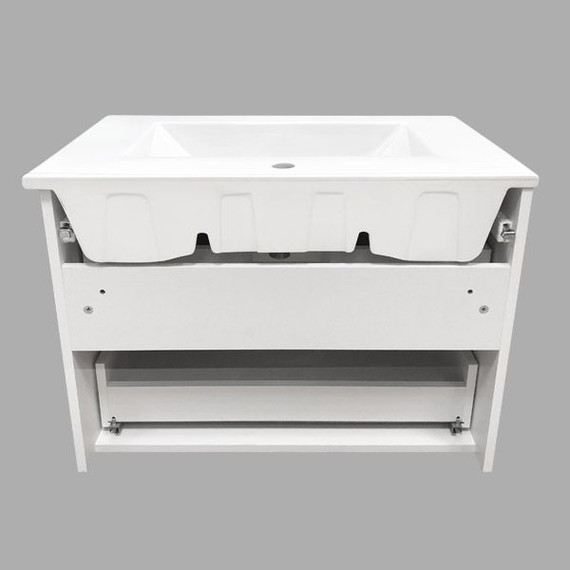 Тумба подвесная с раковиной Comforty Лаура-75-2 см, белый - фото 5