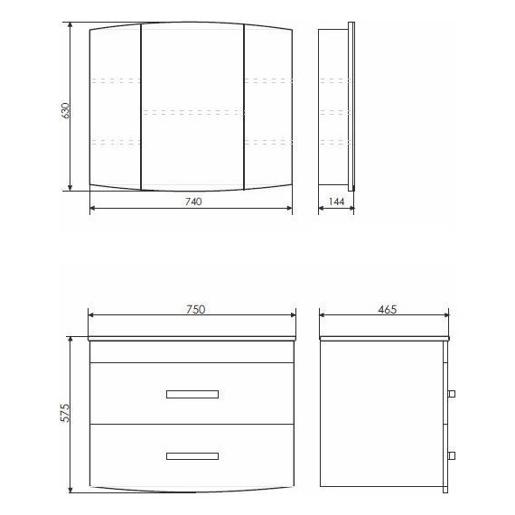 Тумба подвесная с раковиной Comforty Лаура-75-2 см, белый - фото 8
