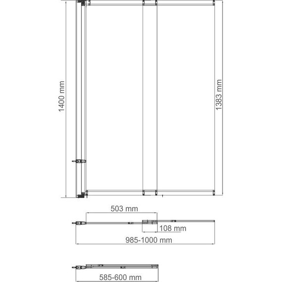 Шторка для ванны WasserKraft Main 100 см 41S02-100 LM, хром/матовое - фото 4