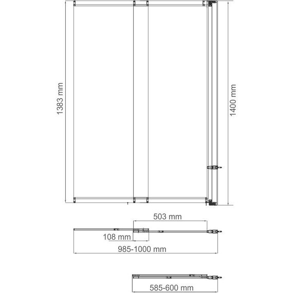 Шторка для ванны WasserKraft Main 100 см 41S02-100 RM, хром/матовое - фото 4
