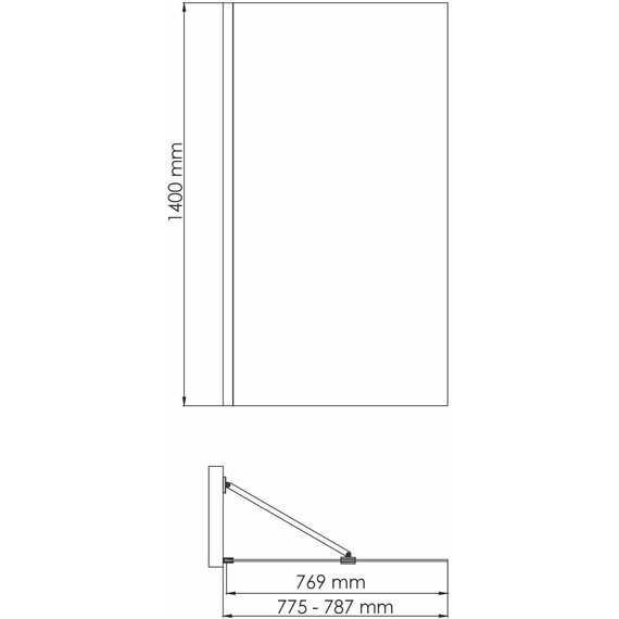 Шторка для ванны WasserKraft Aisch 80 см 55P01-80 Fixed, золото/прозрачное - фото 3