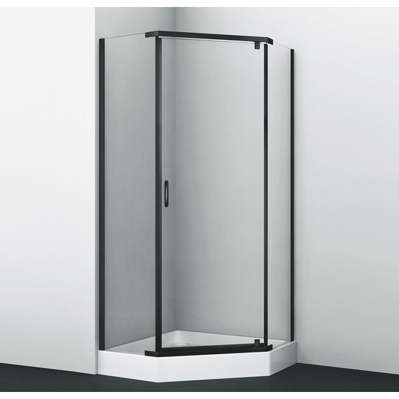 Душевое ограждение WasserKraft Wiese 90x90 см 84P11, чёрный/прозрачное - фото 